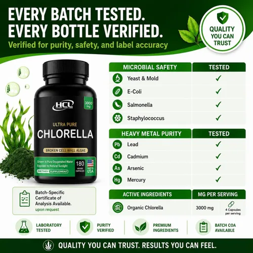 Vista 10 de Chlorella Cápsulas 3000 mg – Pared celular agrietada suplemento de algas verdes azules – La mejor limpieza natural de desintoxicación – Vitaminas