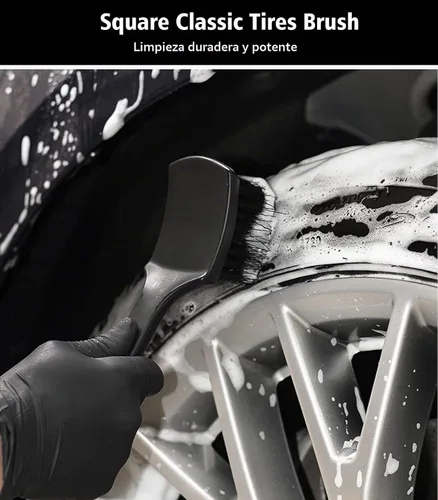 Vista 6 de YeewayVeh 4Pack Kit de Limpieza de Ruedas de Coche, Cepillo de Rueda Flexible y Cepillo Limpiador de Llanta de Microfibra, Cepillo de Neumáticos
