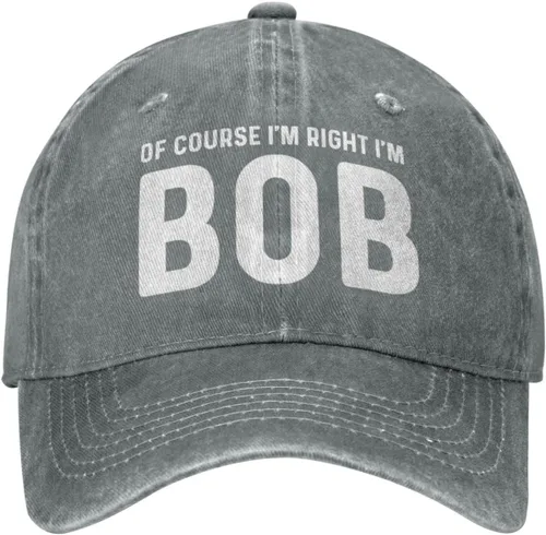 Vista 10 de of Course I'm Right I'm Bob - Gorra de béisbol para hombre, gorra vintage