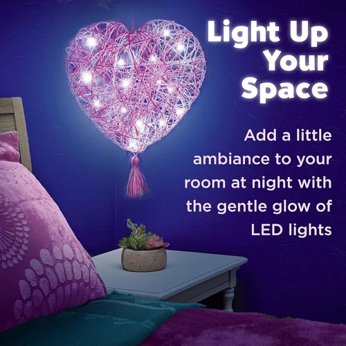 Vista 7 de Creativity for Kids Kit de luces de corazón de arte de cuerda Crea una linterna de corazón brillante con arte de cuerda fácil Artesanía