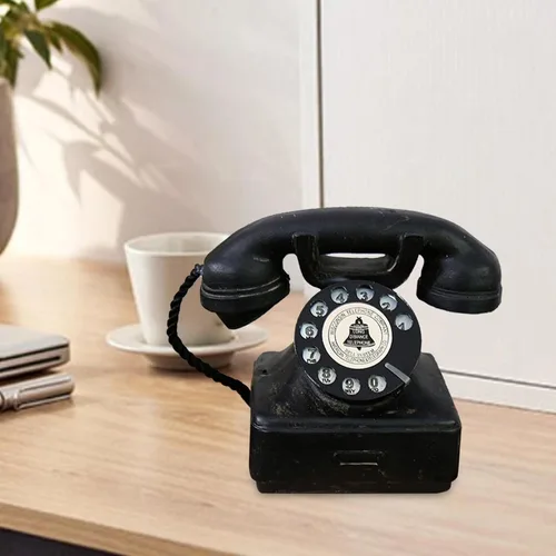 Vista 4 de kowaku Vintage Rotary Teléfono Estatua Teléfono con Cable Creative Retro Teléfonos Modelo para Café