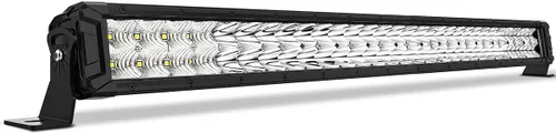 Vista 8 de Rigidhorse - Barra de luz LED de 8 pulgadas, doble fila, 120 W, 12000 lm, combo de luz LED todoterreno, xenón blanco IP68, luz de conducción