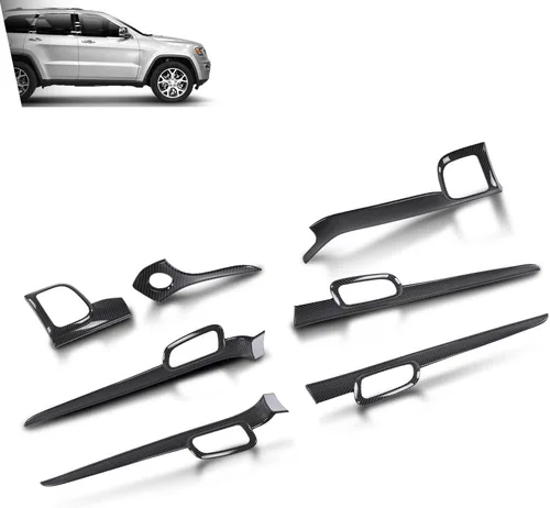 Vista 5 de G-PLUS Moldura de panel de salpicadero compatible con Jeep Grand Cherokee 2011-2021, 7 piezas de moldura de panel de consola central y moldura