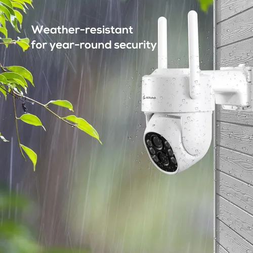 Vista 5 de Kittyhok Cámara de seguridad PTZ de doble lente inalámbrica para exteriores Cámara de seguridad inalámbrica FHD 2K con zoom híbrido 10X