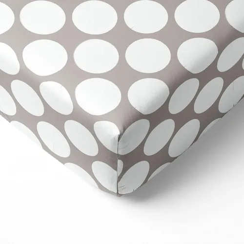 Vista 11 de Bacati - Sábana bajera ajustable para cuna, 100% algodón percal de One Large DOTS - Se adapta a colchones estándar de 28 x 52 x 5 pulgadas para cuna