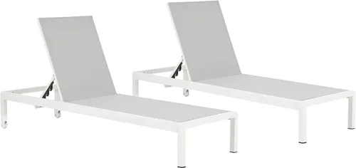 Vista 5 de Christopher Knight Home Berton - Juego de 2 sillones de malla para exteriores, con marco de aluminio ajustable para patio, sofá individual junto a