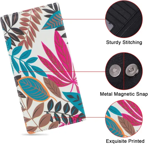 Vista 162 de HUA ANGEL Billetera ultra delgada para mujer, con bloqueo RFID, tarjetero de crédito, plegable, largo, hebilla magnética, billete para mujer, Owl