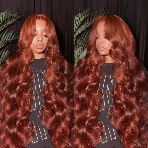 Vista 14 de MUPRETTY Pelucas de cabello humano con encaje frontal color burdeos, densidad del 180 %, peluca de encaje frontal de 13 x 4 pulgadas, con cabello