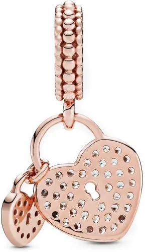 Vista 2 de Colgantes de plata de ley 925 con forma de corazón para pulseras Pandora para mujeres