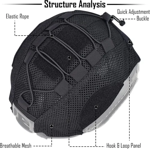 Vista 3 de ACTIONUNION Airsoft - Funda para casco de paintball táctico de malla transpirable