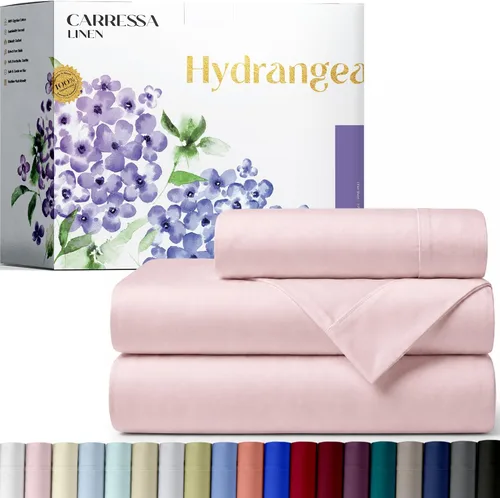 Vista 88 de Carressa Linen - Juego de sábanas 100% algodón de 600 hilos
