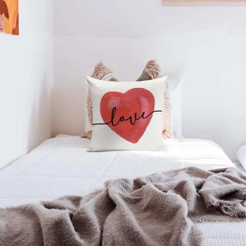 Vista 8 de Fundas de almohada de San Valentín para decoración del hogar, Día de San Valentín, funda de almohada con cremallera, funda de cojín de 18 x 18