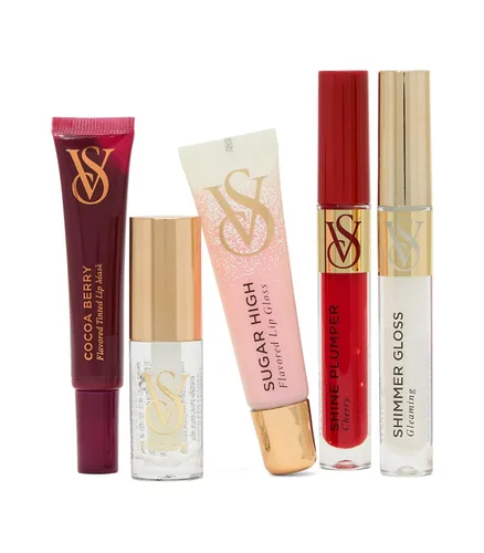 Vista 3 de Victoria's Secret Set de regalo de 5 piezas de brillo de labios surtido, brillo con sabor para mujeres
