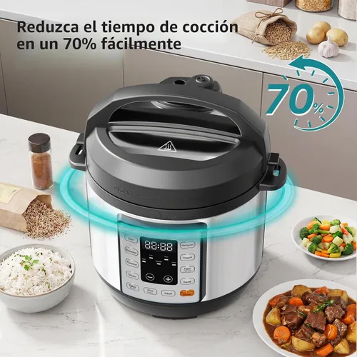 Vista 10 de OLIXIS Olla a presión eléctrica 10 en 1, olla múltiple de 3 cuartos de galón para arroz, guiso y vapor, pequeña olla programable de acero inoxidable