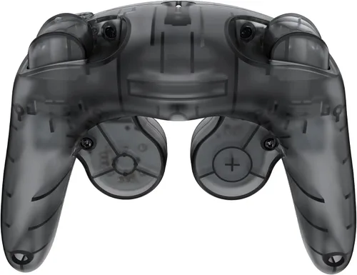 Vista 6 de eXtremeRate Placa trasera negra transparente para controlador Nintendo GameCube, cubierta de carcasa de repuesto personalizada con botones