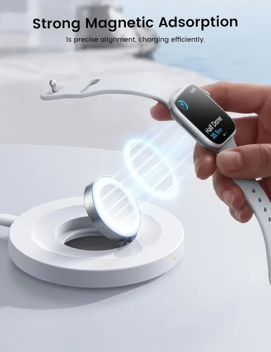 Vista 5 de Lamicall para Apple Watch Charger - Soporte magnético de carga rápida para Blanco mate