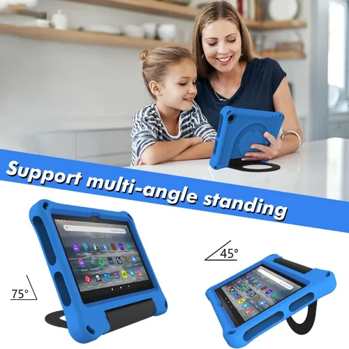 Vista 4 de JGY - Funda para niños Fire 7 2022 de Amazon Fire 7 EVA, a prueba de golpes, con soporte de asa, resistente a prueba de niños, para Fire 7 2022