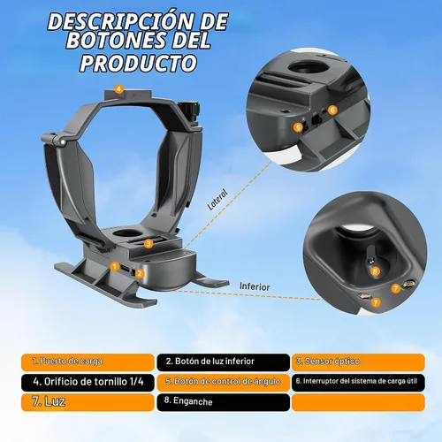 Vista 6 de (3 en 1) FLYDrone Mavic 3 Pro Tren de aterrizaje con sistema Airdrop, dispositivo de liberación de carga útil/entrega/transporte para DJI Mavic 3