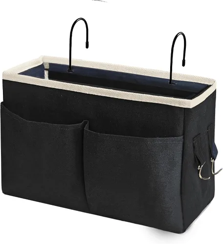Vista 14 de Organizador de Mesita de Noche/Bolsa de Almacenamiento Colgante de Mesita de Noche Organizador Multifuncional para Literas Camas de Hospital Rieles