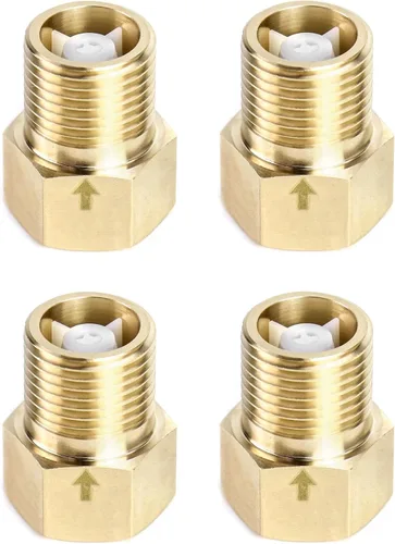 Vista 8 de QWORK Válvula de retención unidireccional de latón, hembra de 1/2" a rosca macho de 1/2" de prevención de reflujo