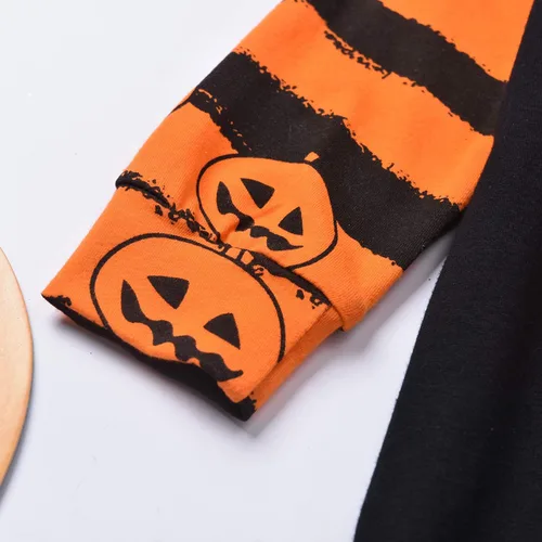 Vista 6 de Aalizzwell Traje de Halloween para bebé con capucha para el primer Halloween, overol de una pieza para niños y niñas pequeños