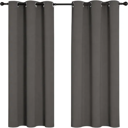 Vista 31 de Cortinas opacas para oscurecer la habitación, con aislamiento térmico, cortinas opacas con ojales para puertas y ventanas de poliéster
