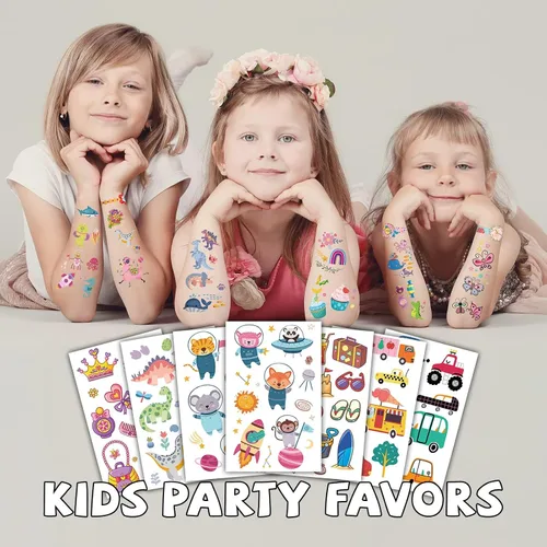 Vista 5 de EMOME Más de 2100 estilos de tatuajes para niños, 168 hojas de tatuajes temporales para niños, recuerdos de fiesta, decoraciones de cumpleaños