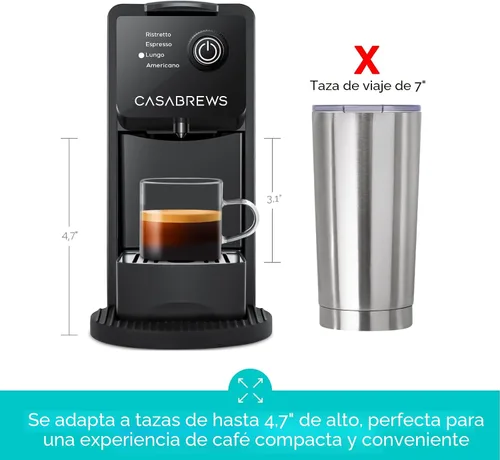 Vista 7 de CASABREWS CM7036E 20Bar Espresso Machine para cápsulas originales Nespresso