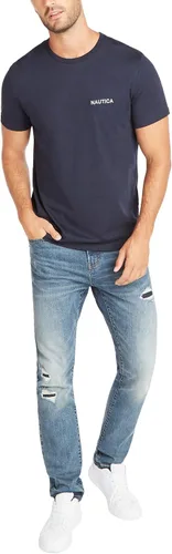 Vista 2 de Nautica - Camiseta de manga corta, color sólido y cuello redondo