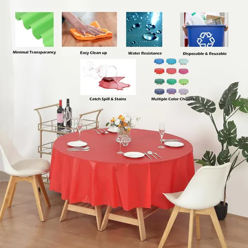 Vista 29 de Evershine - Mantel de plástico resistente (reutilizable, 12 unidades)