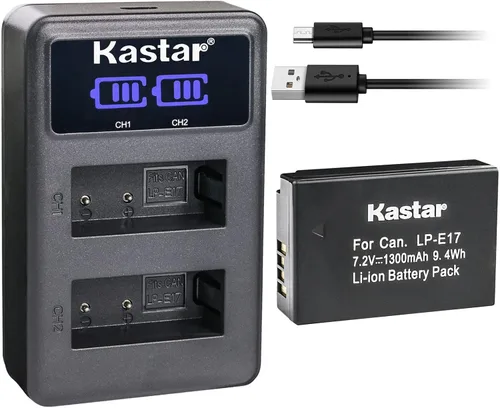 Vista 8 de Kastar LP-E17 LED2 Cargador de batería USB compatible con Canon LP-E17 LPE17, LP-E17H LPE17H, LP-E17HF LPE17HF, batería 9967B02, Canon BG-E18