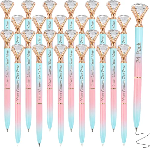Vista 33 de Bolígrafos personalizados con punta de lápiz capacitivo, bolígrafo de diamante con nombre grabado personalizado, grabado gratis, logotipo Estilo 3