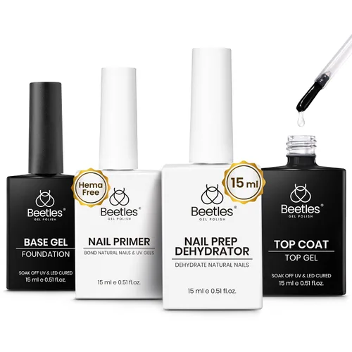 Vista 20 de Beetles Gel Polish Capa superior de gel que no se limpia de larga duración A-transparente-1