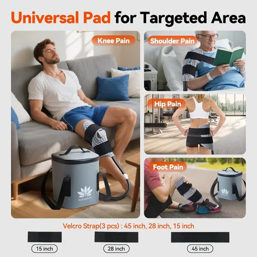 Vista 6 de Máquina de hielo para rodilla hombro cadera después de cirugía con compresión, máquina de terapia de frío para reemplazo de rodilla, crioterapia