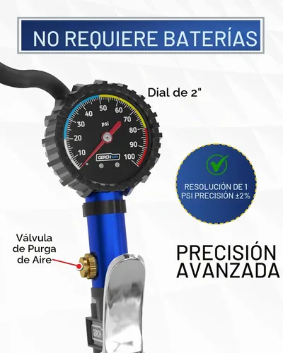 Vista 5 de Adaptador de Válvula Presta para Bomba con Pinza de Aire Desmontable de Schrader a Presta – Inflador de Neumáticos de Bicicleta Preciso y Medidor