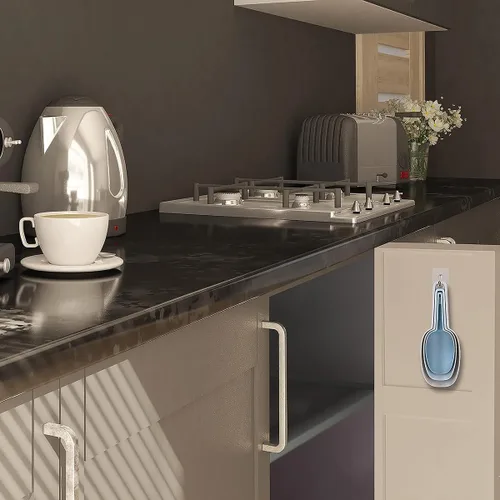 Vista 3 de Paquete de 4 cucharas de plástico para recipientes, cuchara de plástico para cubitos de hielo, cucharas de harina, productos secos, granos de café