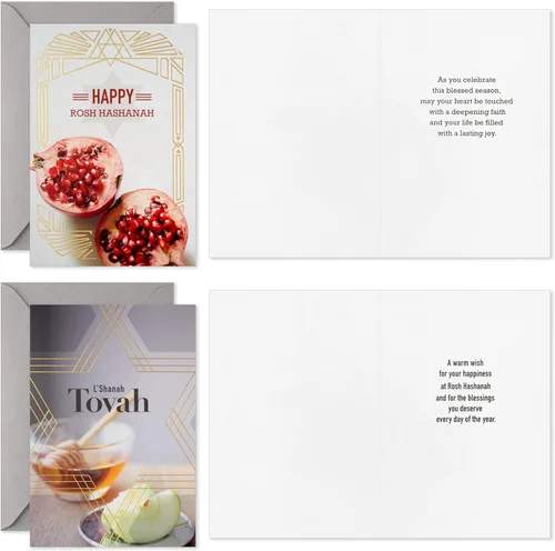 Vista 4 de Hallmark Tree of Life - Tarjetas Rosh Hashanah, paquete de 16 (Shana Tova)