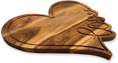 Vista 3 de Affinity Decor Tabla de madera de acacia para el día de San Valentín, para cortar queso, charcutería, plato de queso para servir plato de queso