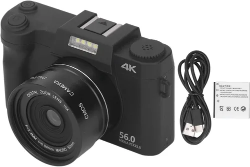 Vista 9 de Cámara digital compacta 4K para regalo, cámara de vlogging de enfoque automático de 56MP 16X, pantalla HD de 3.0 pulgadas, mini cámara DV de punto