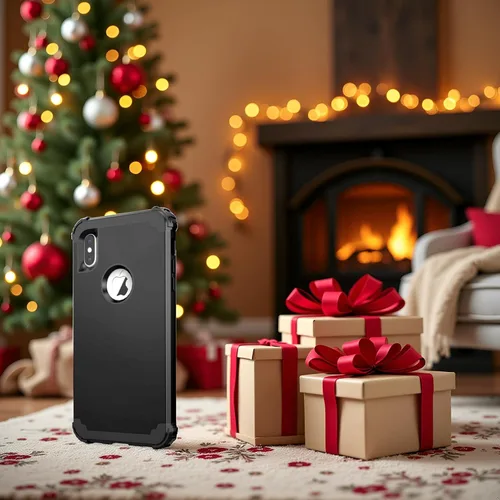 Vista 2 de IDweel Funda para iPhone Xs Max con protector de pantalla de vidrio templado, absorción de golpes 3 en 1, protección resistente, cubierta de Negro