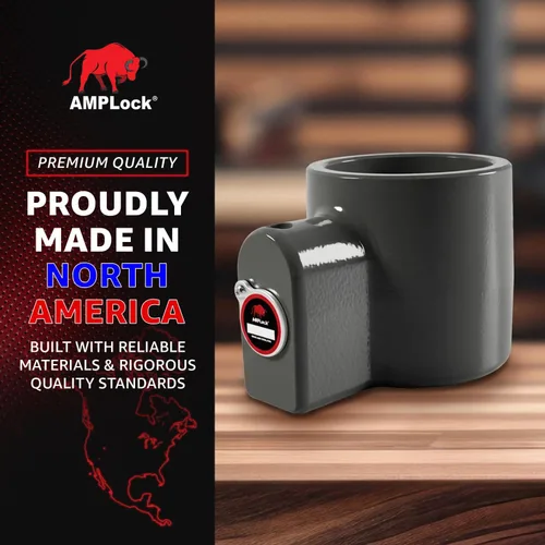 Vista 6 de AMPLock - U-PLS - Cerradura de pasador King fuerte de 1 cilindro para semirremolque y quinta rueda - Cerradura de enganche antirrobo para remolque