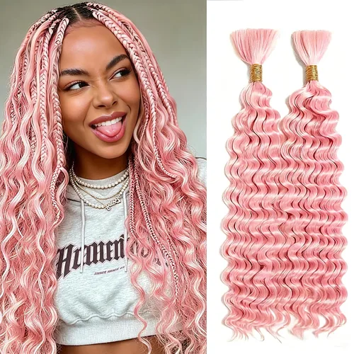 Vista 29 de Cabello humano bohemio, cabello trenzado, 16 pulgadas, 3.53 onzas #1B