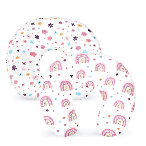 Vista 11 de Pea Pod Fundas de almohada de lactancia, paquete de 2 fundas suaves y adorables para almohadas de lactancia, cómodas fundas elásticas para almohadas