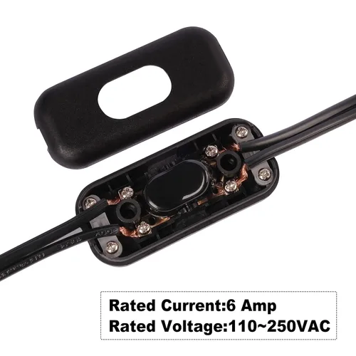 Vista 2 de Venforze Interruptor de Cable en Línea Encendido/Apagado Interruptor de Electrodoméstico de Control de Lámpara AC120V 10A, 250V 6A Adecuado