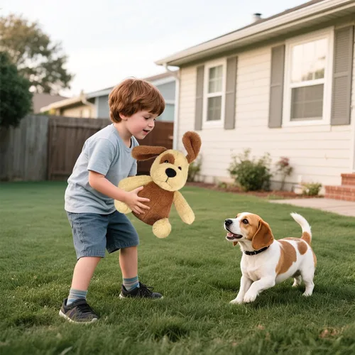 Vista 4 de SuzziPals Animales de peluche de perro Beagle calentables y refrigerables, almohadilla térmica para microondas para calmar y relajar, peluche