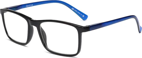 Vista 2 de OPULIZE INK - Gafas de lectura – Paquete económico de 2 – Marco rectangular grande – Bisagras de resorte – Resistente a los arañazos – Brazo negro