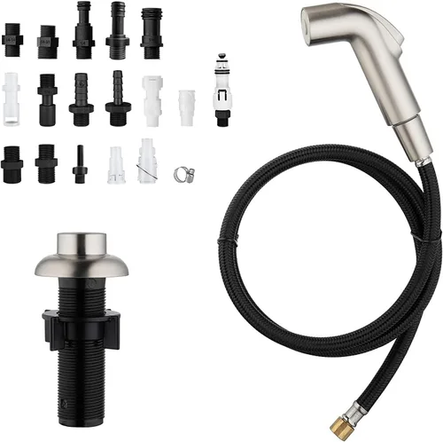 Vista 10 de Pulverizador de fregadero de cocina, rociador lateral Houtingmaan de repuesto, cabezal de rociador, cabezal rociador de fregadero, 17 adaptadores
