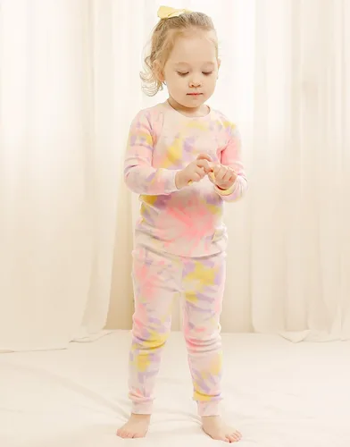 Vista 3 de VAENAIT BABY 12M-12 Toddler Kids Boys Girls 100 Cotton Marbling Sung Fit Sleepwear Pajamas 2pcs Pjs Set