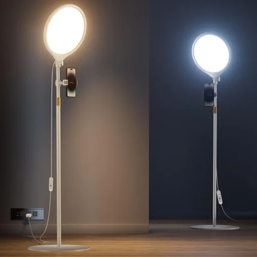 Vista 8 de Anillo de luz de 10.5" con soporte y soporte para teléfono - Trípode de 69 Negro