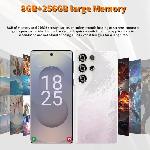 Vista 2 de C26 Ultra Desbloqueado 5G Teléfono móvil, teléfono móvil Android 15 con bolígrafo incorporado, pantalla grande de 6.9 pulgadas, 8GB+256GB, Dual SIM